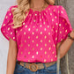 Stylish Crewneck Polka Dot Short Sleeve T-Shirt Top