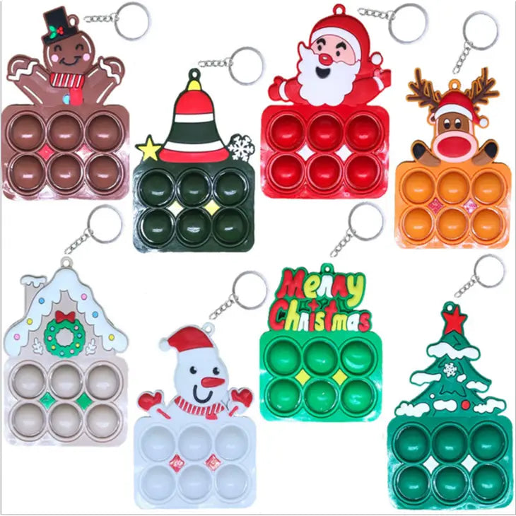 Simple Dimple Pop It Fidget Keychain Christmas Case of 12