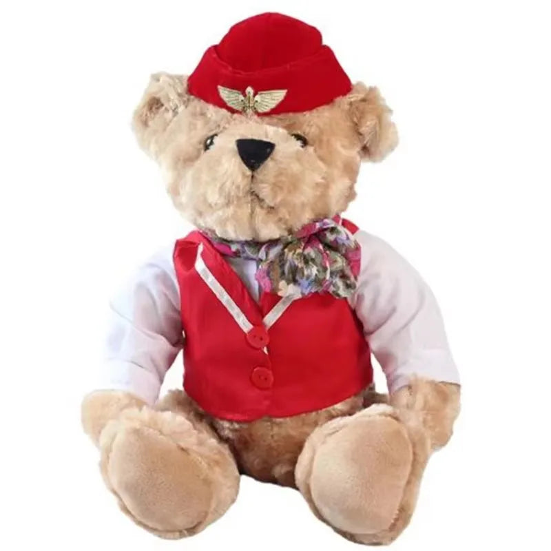 Pilot and Flight Attendant Plush Bear