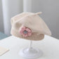 Sweet Blossom Knit Beret – Soft Flower Toddler Hat