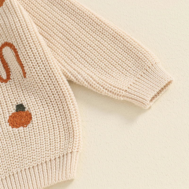 Pumpkin Patch Fall Knit Baby Toddler Sweater