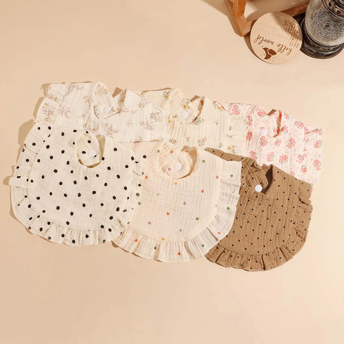 Vintage Floral Ruffle Bib Set – 3 Pack Baby Feeding Bibs