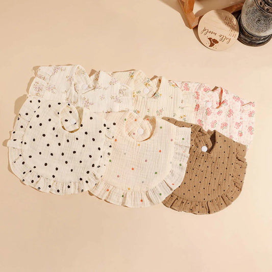 Vintage Floral Ruffle Bib Set – 3 Pack Baby Feeding Bibs