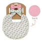 Floral Muslin Baby Bib & Bow Headband Set – 3 Piece Gift Set