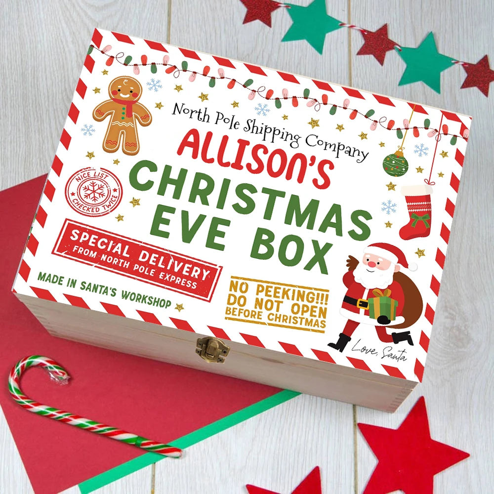 Personalized Christmas Eve Wood Keepsake Box