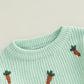 🥕 Carrot Patch Knit Sweater – Cozy Spring Pullover