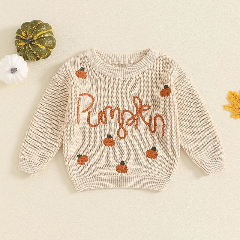 Pumpkin Patch Fall Knit Baby Toddler Sweater