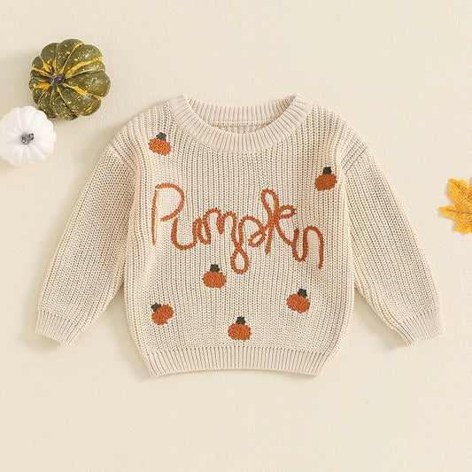 Pumpkin Patch Fall Knit Baby Toddler Sweater