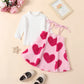 Fluffy Heart Girl's 2-Piece Outfit