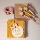 Elephant Teething Gift Set – Silicone & Wooden Teethers, Pacifier Clip & Milestone Keepsake (5-Piece Set)