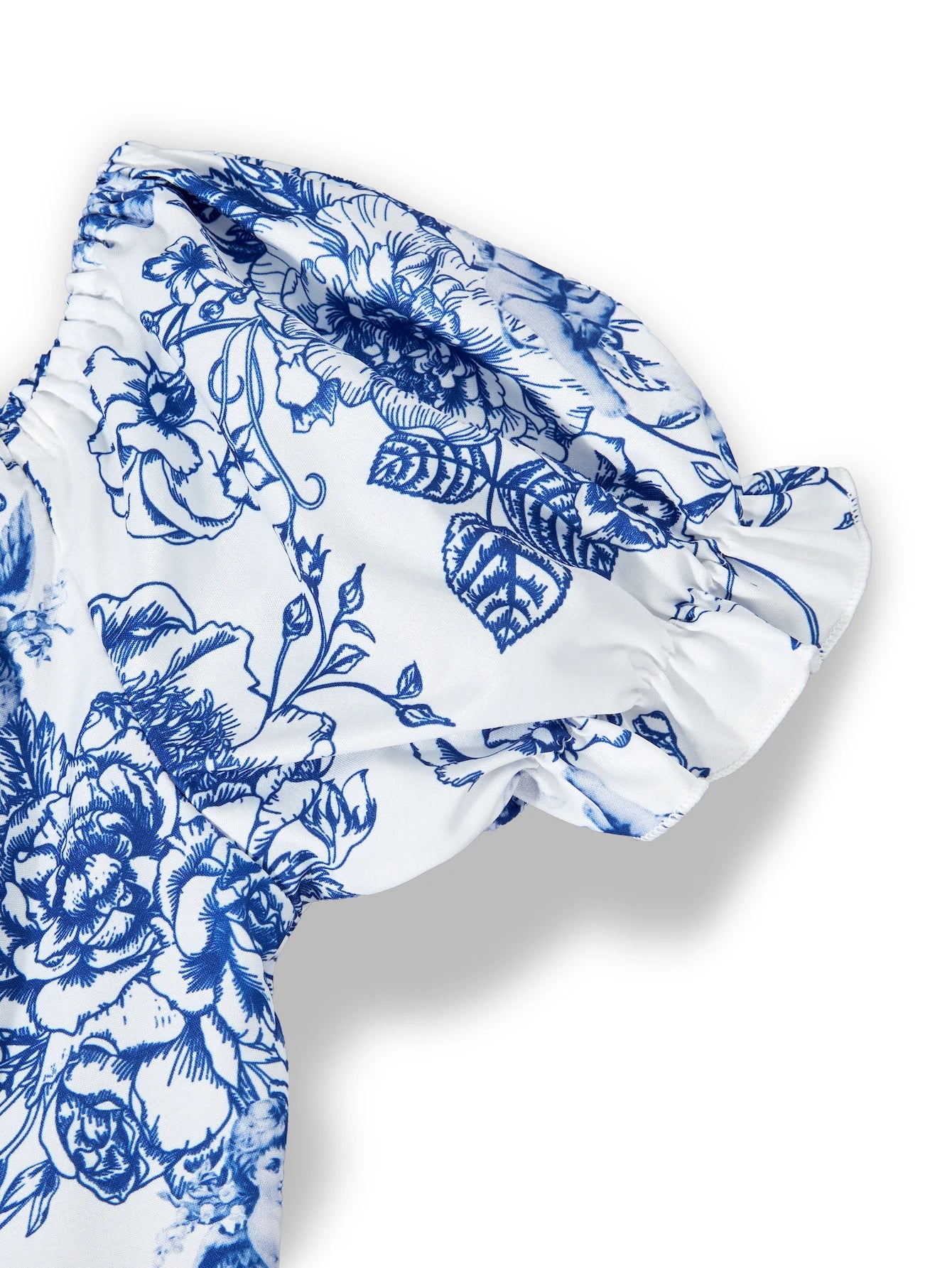 Girls Blue & White Floral Twirl Dress – Cottage Summer Style