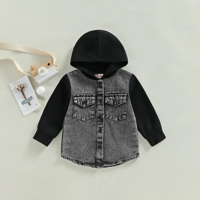 Kids Denim Jacket with Hoodie