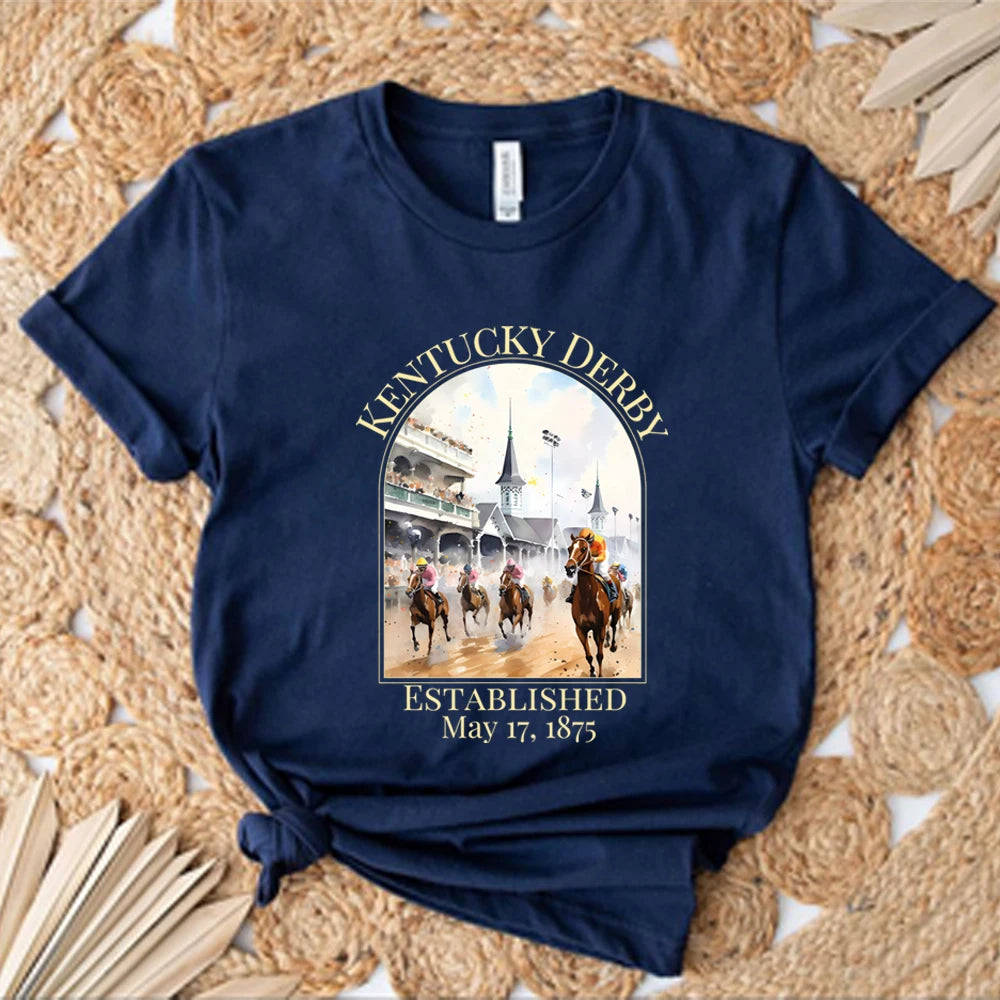 Vintage Kentucky Derby Horse Racing Graphic Tee – Classic Equestrian Heritage Shirt