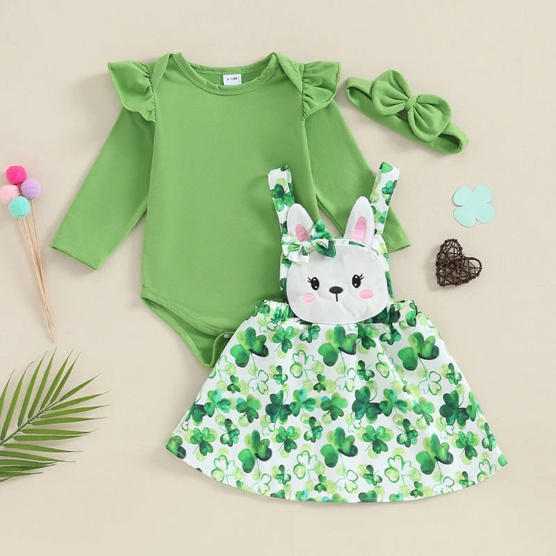 St. Paddy Baby Girl 3-Piece Outfit