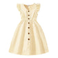 Girls Flutter Sleeve Striped Dress – Button Front Summer Style (8–12)
