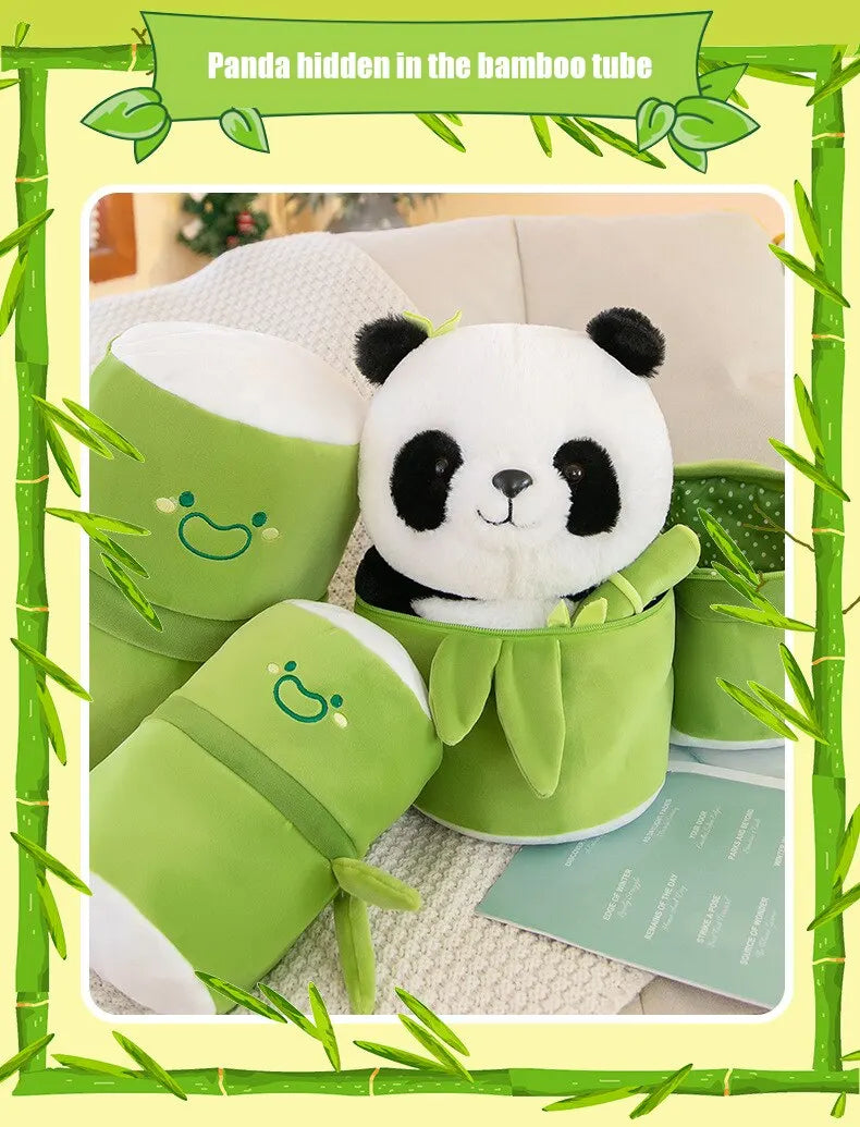 Bamboo Tube Panda Plushie