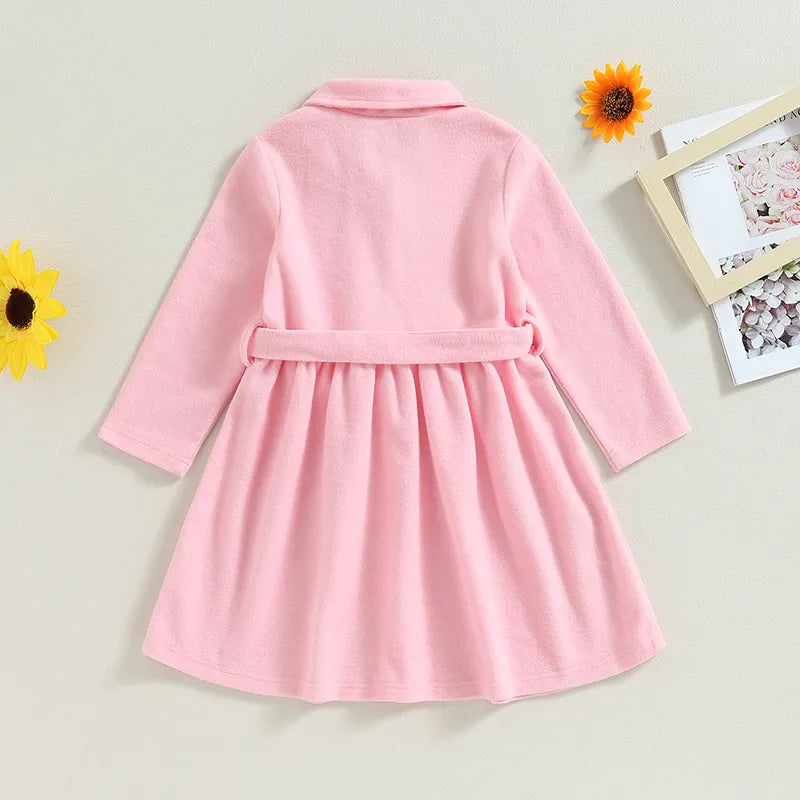 Girls Pink A-Line Spring Coat