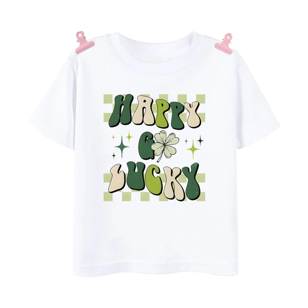 Happy Go Lucky Shamrock Tee – Toddler St. Patrick’s Day Shirt