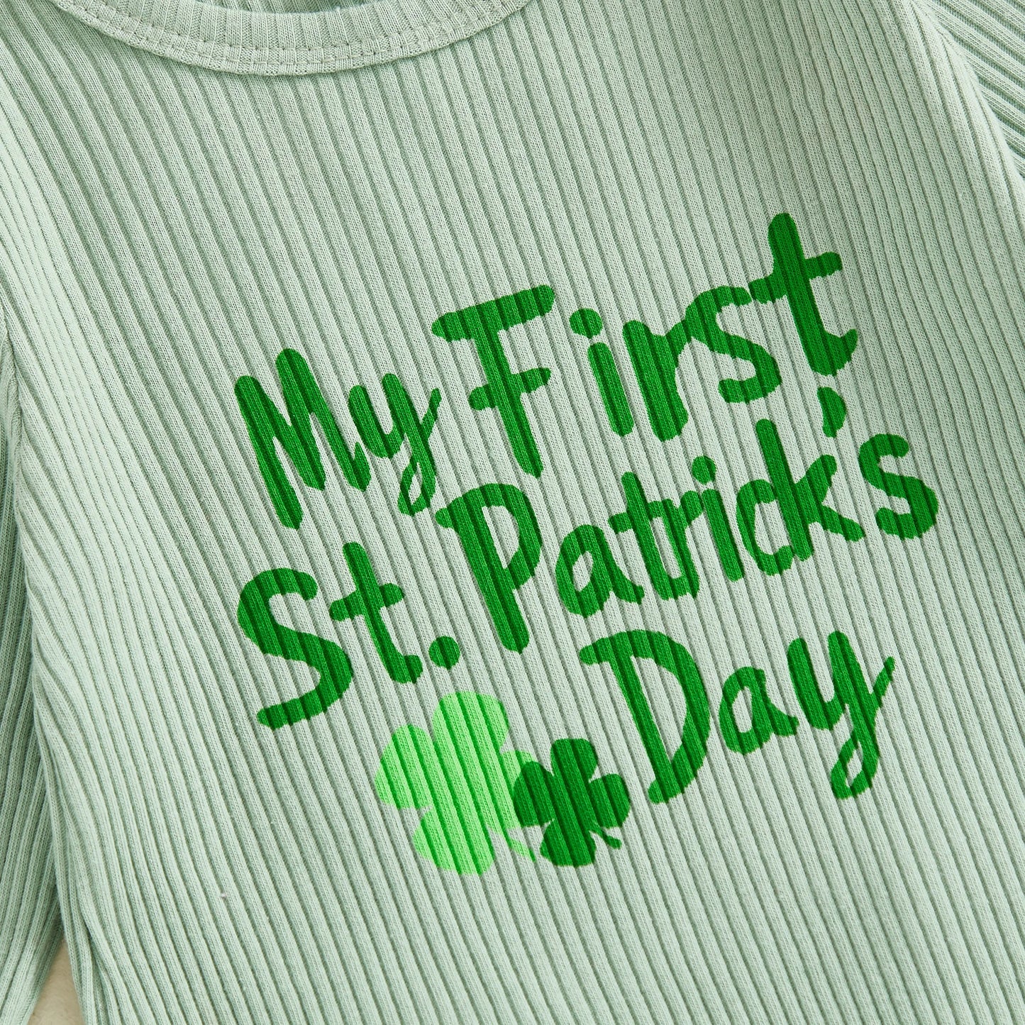 🍀 My First St. Patrick’s Day Baby Romper & Bow Set