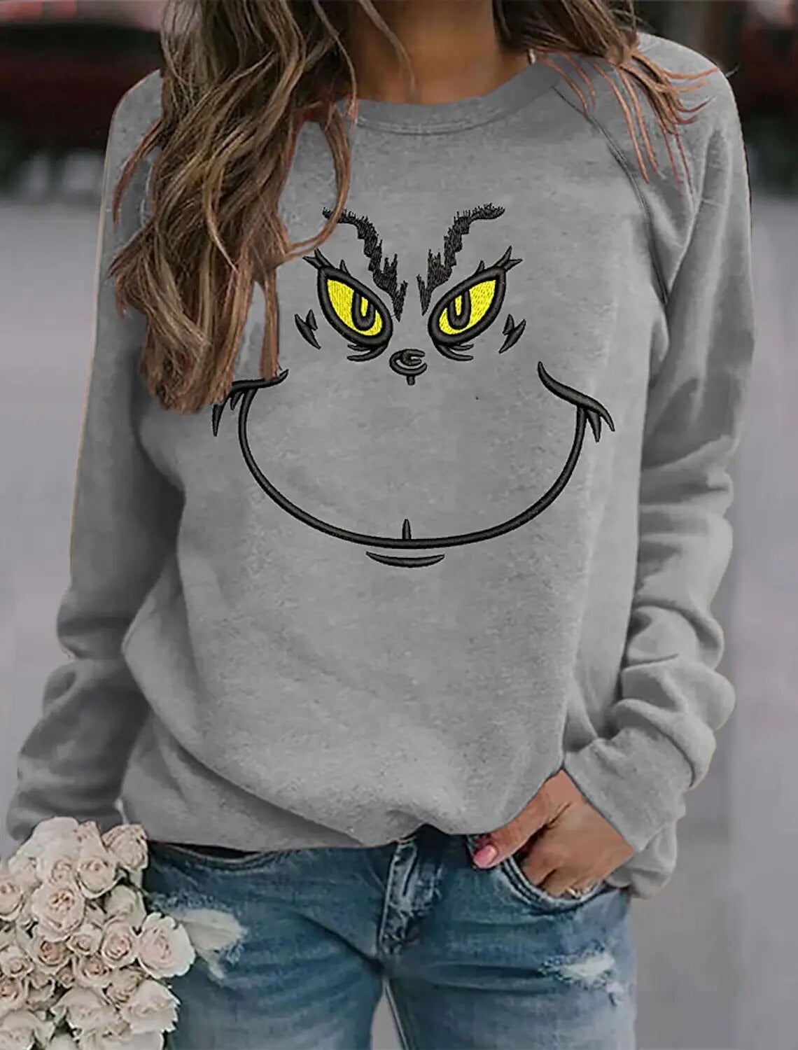 Grinch Graphic Pullover Women's Sweatshirt