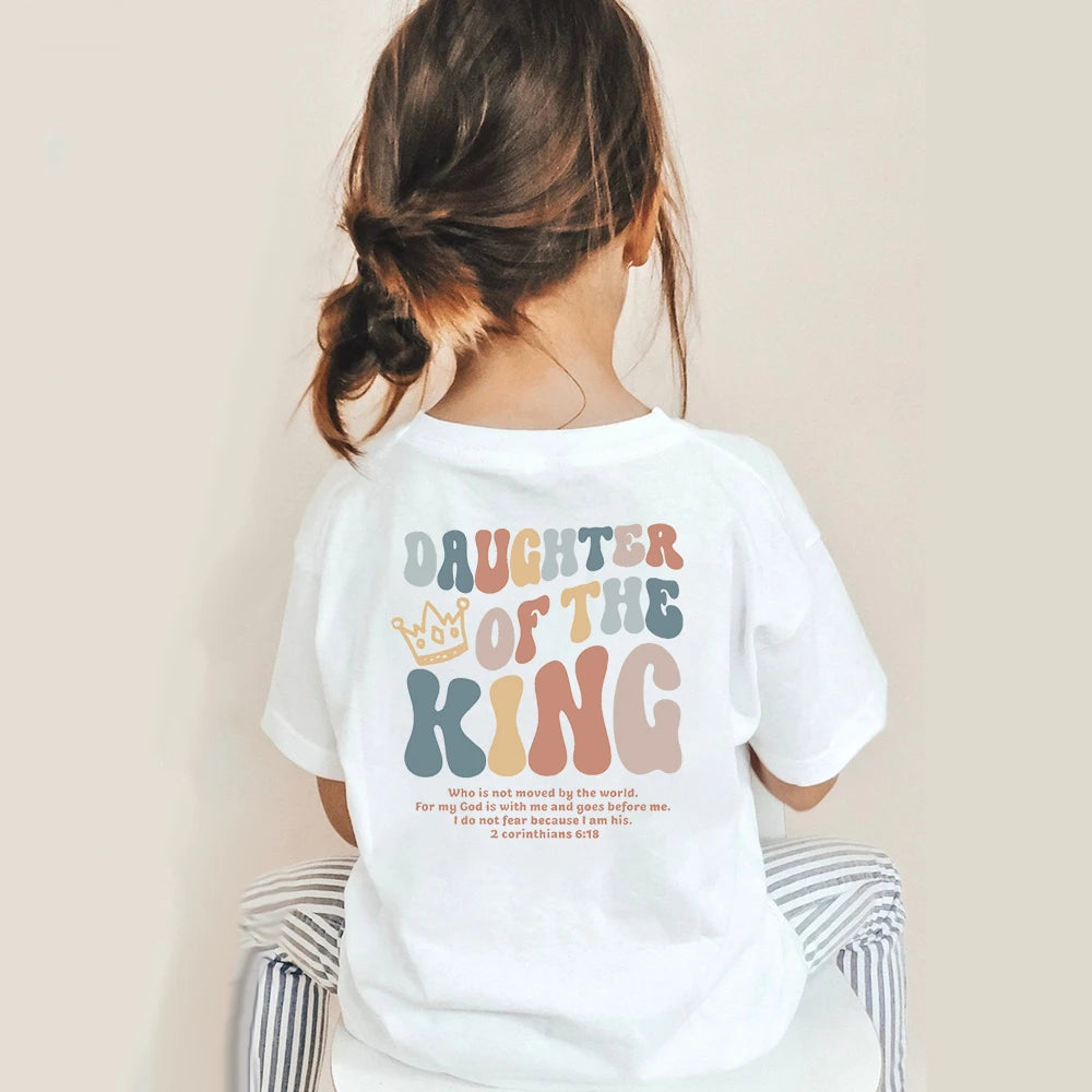 “Daughter of the King” Faith Tee – Girls Inspirational Shirt