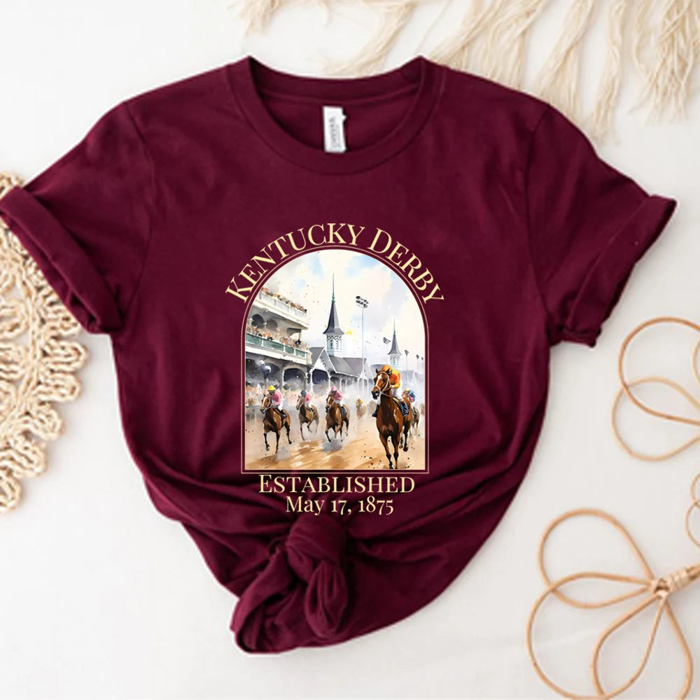 Vintage Kentucky Derby Horse Racing Graphic Tee – Classic Equestrian Heritage Shirt