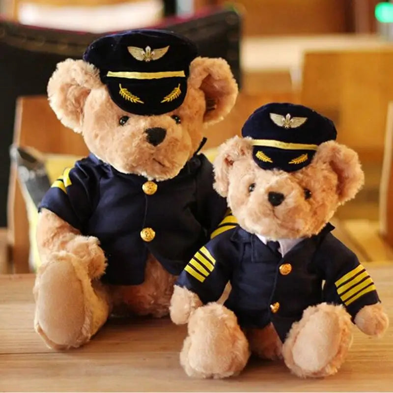 Pilot and Flight Attendant Plush Bear