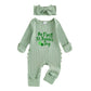 🍀 My First St. Patrick’s Day Baby Romper & Bow Set