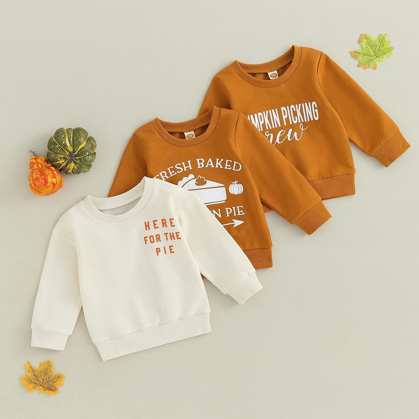 Girls Boys Thanksgiving Pumpkin Pie Sweatshirt 12M-4T