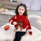 Girls Christmas Reindeer Pullover Sweater