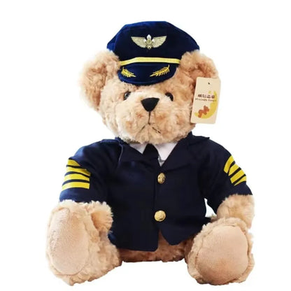 Pilot and Flight Attendant Plush Bear