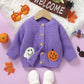 Boo Baby Girls Halloween Knitted Cardigan Sweater