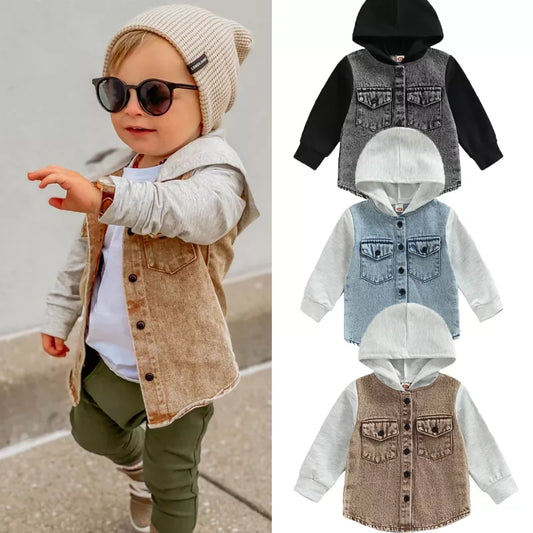 Kids Denim Jacket with Hoodie