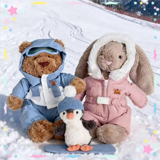 Cozy Winter Friends Plush – Bear or Bunny in Snowsuit (12–14”)