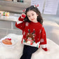 Girls Christmas Reindeer Pullover Sweater