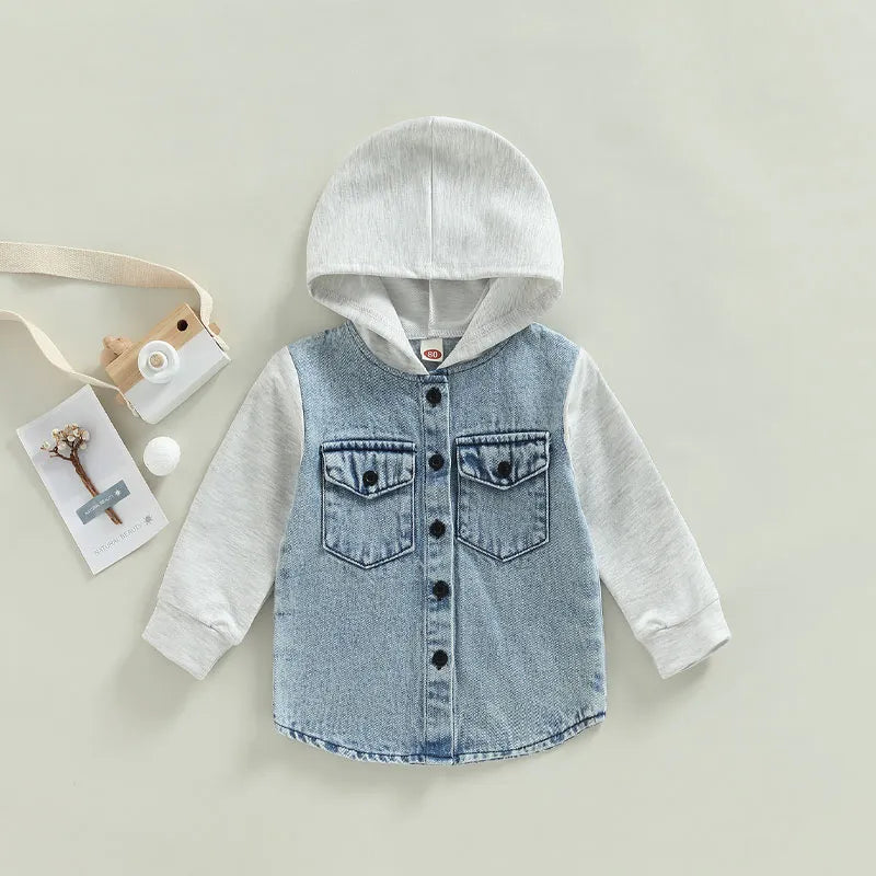 Kids Denim Jacket with Hoodie