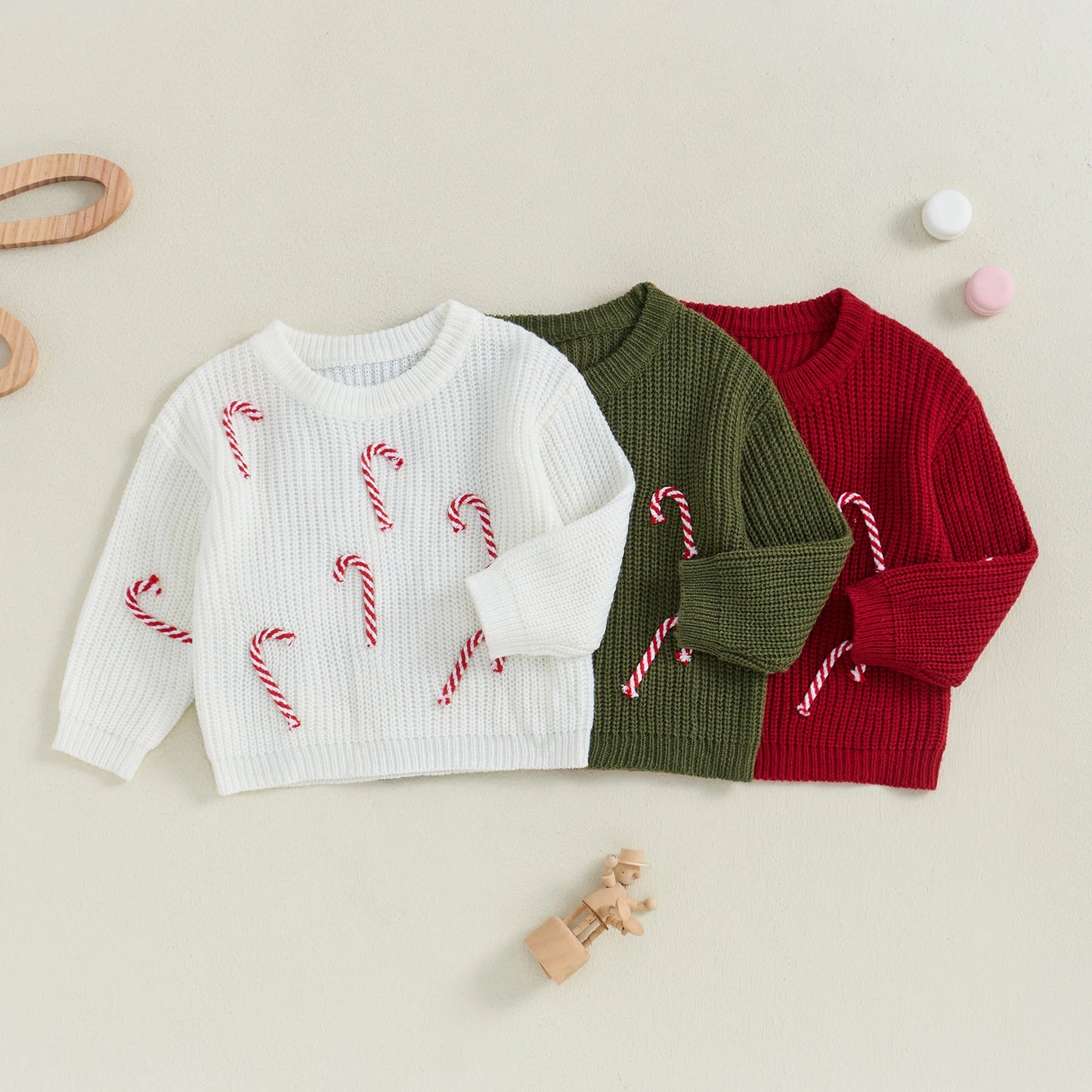 Candy Cane Knitted Christmas Sweater