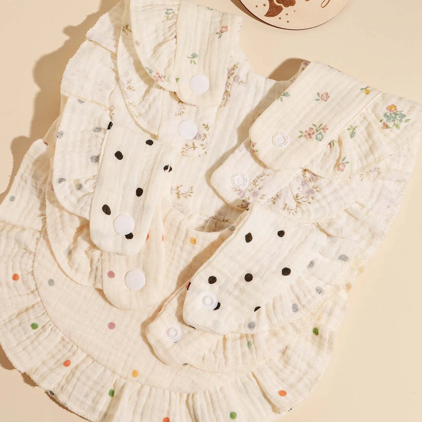 Vintage Floral Ruffle Bib Set – 3 Pack Baby Feeding Bibs