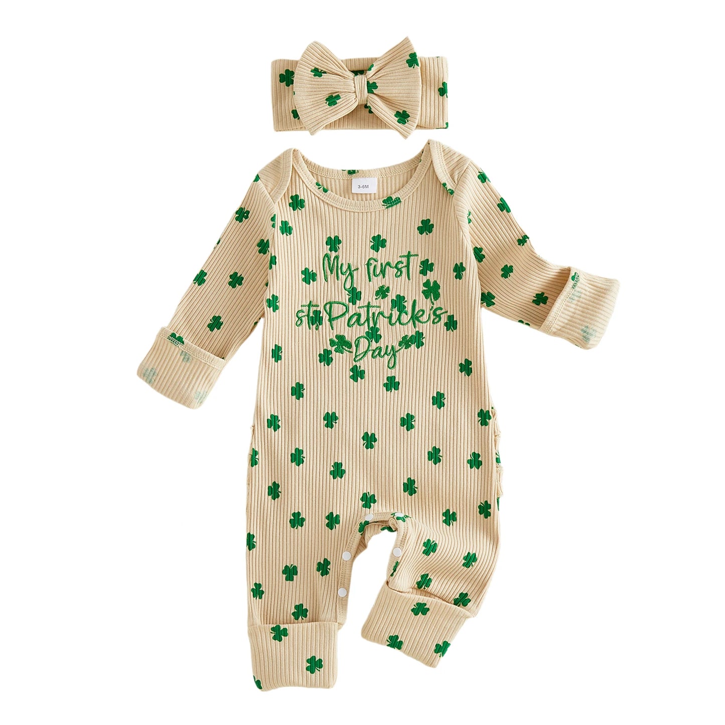My First St. Patrick’s Day Shamrock Baby Romper Set