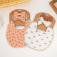 Floral Muslin Baby Bib & Bow Headband Set – 3 Piece Gift Set