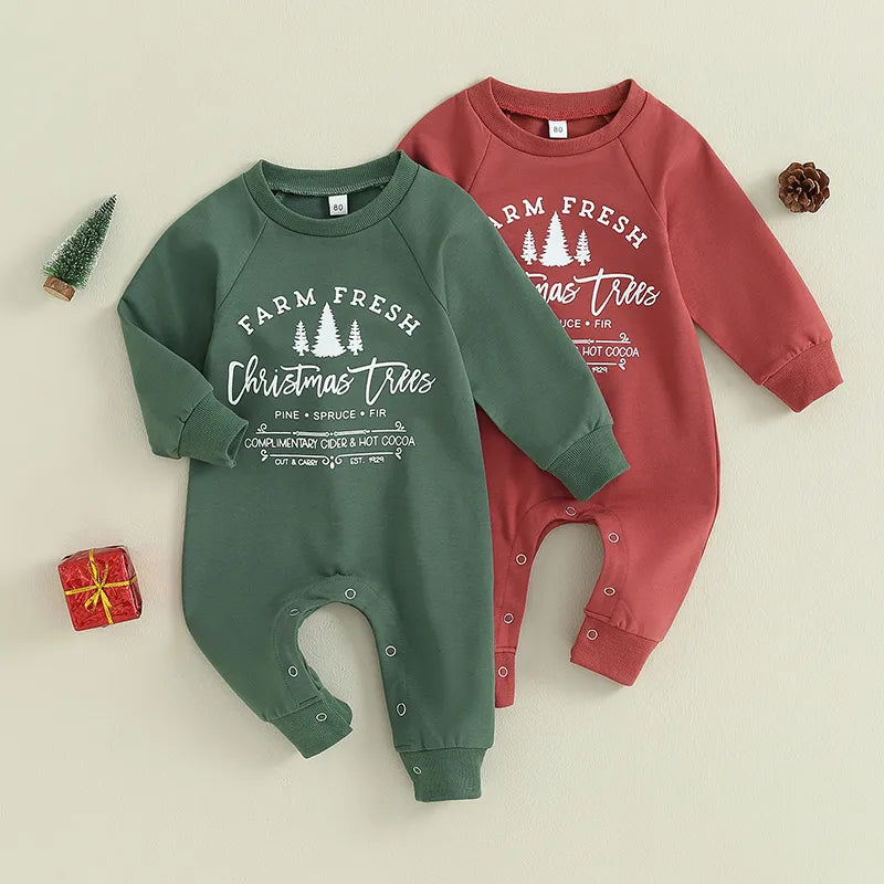 Farm Fresh Christmas Tree Baby Romper