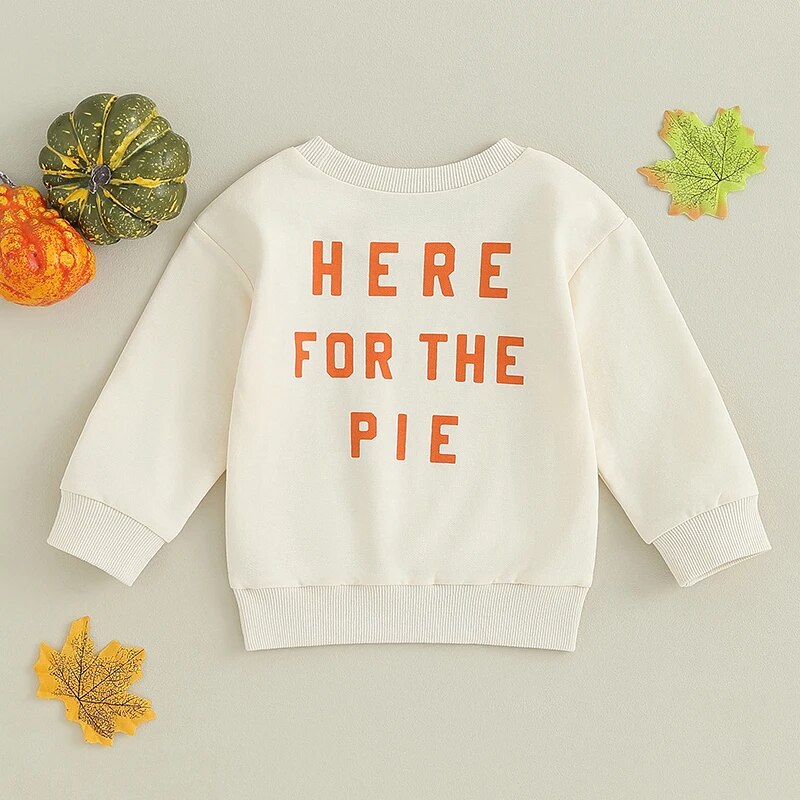 Girls Boys Thanksgiving Pumpkin Pie Sweatshirt 12M-4T