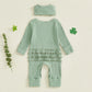 🍀 My First St. Patrick’s Day Baby Romper & Bow Set