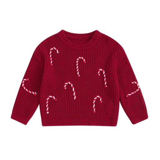 Candy Cane Knitted Christmas Sweater