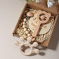 Woodland Bear Teether & Keepsake Gift Set – Silicone + Natural Wood (5 Colors)