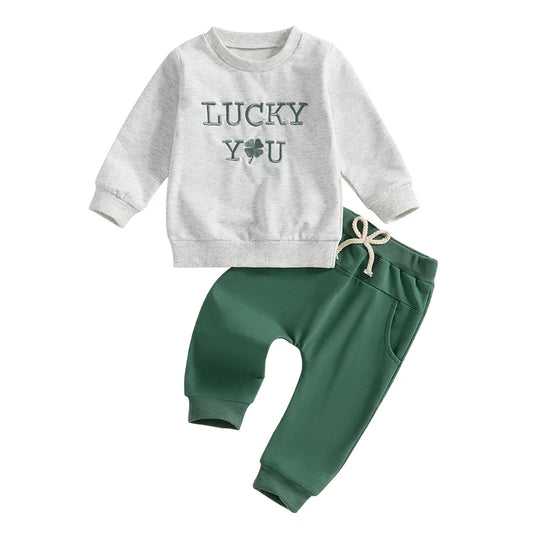 🍀 Lucky You Two-Piece Toddler Set – Cozy St. Patrick’s Day Outfit