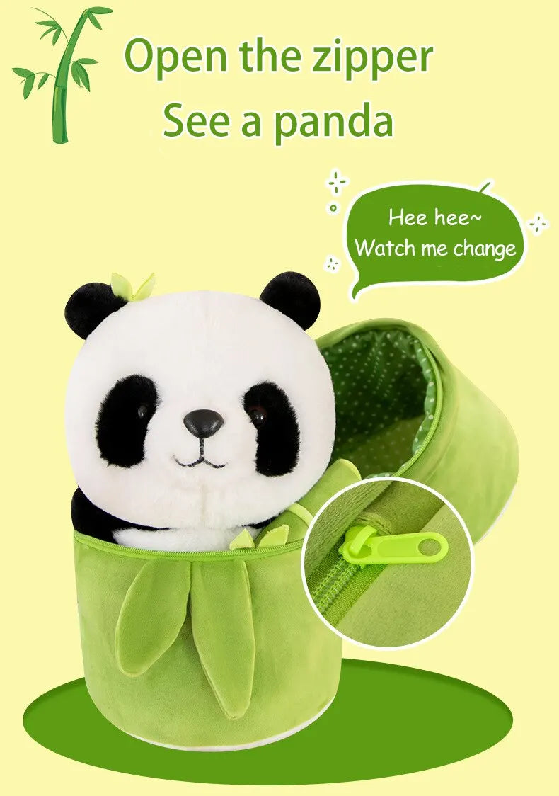 Bamboo Tube Panda Plushie