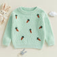 🥕 Carrot Patch Knit Sweater – Cozy Spring Pullover