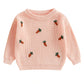 🥕 Carrot Patch Knit Sweater – Cozy Spring Pullover