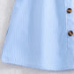 Girls Flutter Sleeve Striped Dress – Button Front Summer Style (8–12)
